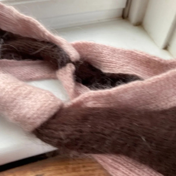 Anthropologie Pink Brown Twist Fuzzy Headband - Picture 7 of 9